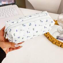 1pc Cute Large Capacity Cosmetic & Stationery Storage Bag, Bow Decor Pencil Case Back To School,Pencil Pouch,School Bag - Bowknot Pencil Case - View 3