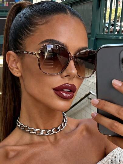 1 par de gafas de sol de estilo bohemio con estampado de leopardo marrón de gran tamaño, adecuadas para vacaciones, viajes, playa, salidas, accesorios de verano, deportes, conducción, festivales, vacaciones, salidas familiares, golf, senderismo, atuendo elegante, accesorios de estilo callejero, ambiente de vacaciones, deportes, fiestas