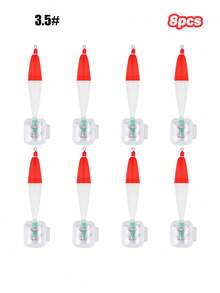 GOTURE 8pcs Wooden Shrimp Squid Hook Explosion Hook 3.5/4.0 # Wrapped With Luminous Cloth Roll Squid Needle With Wooden Shrimp Protective Cover, Sea Fishing Fake Bait - Multicolor - View 14