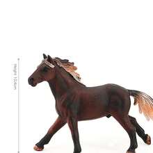 逼真野生动物模型套装，包括马、白马、赛马、骑师、马术、名马模型，适用于农场娃娃屋、微缩景观装饰 - 馬 - 查看 16