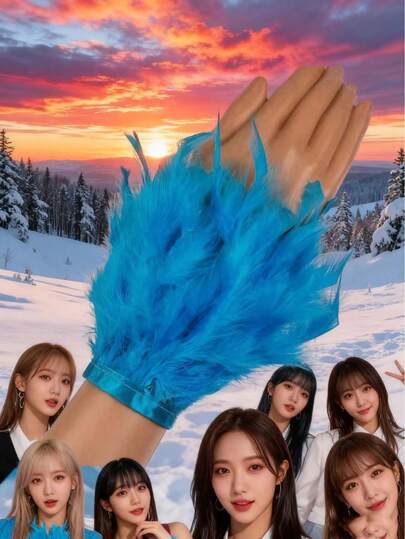 1 Brazalete de pluma, brazalete elegante de pluma natural, brazalete de muñeca de showgirl, decoración para pierna y brazo, adecuado para accesorios de disfraz de fiesta de carnaval, Halloween