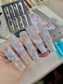 3D Silicone Mold New Ultra-Thin Carved Orchid Nail Art Decoration Mold - Clear - View 7