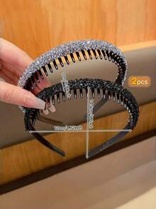 5 Stücke/Set sortierte Strass-verzierte minimalistische Mode Haarreife, vielseitige & elegante Haarzubehör für Teenager & Mädchen - Verschiedenfarbig - Übersicht 4