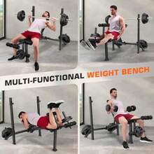 Weight Bench 3 Sec Foldable Workout Bench With Squat Rack Leg Extension And Leg Curl 900LBS Adjustable Bench Press For Home Gym Standard Strength Training Bench - Obsidian - View 3