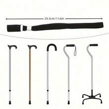 1pc Adjustable, Durable Black Wrist Strap Accessory (Fits Most Canes/Walking Sticks). It Features An Anti-Slip Design (To Secure The Cane To Your Wrist) And Is Made Of Sturdy Woven Material (For Long-Term Use). - Multicolor - View 12