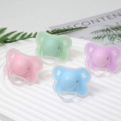 KUNT 1 núm vú giả silicon lỏng cho bé, hình bướm dẹt, giúp bé dễ ngủ.