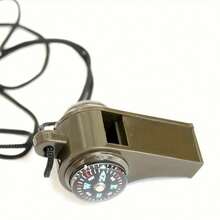 1/2pcs 3-In-1 Emergency Whistle With Compass And Thermometer - Survival Whistle, Outdoor Rescue Whistle, Camping Accessory, Survival Tool, Suitable For Camping, Hiking, Outdoor Adventure, Referee And Cheerleading, Multipurpose, Ideal Travel Accessory, Mountaineering, Camping Gear, Emergency Tool, Hiking Essential, Camping, Fishing, School And Competition Use, Great Gift For Men And Women, Birthday Gift - Multicolor - View 2