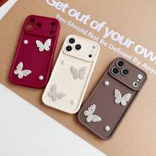 三合一防摔时尚热销天眼水钻手机壳保护套套装，简约清新设计。精准边框保护摄像头，柔软材质，有效防滑。兼容苹果 17、17 Pro、17 Pro Max、16 Pro Max、16、16 Plus、15、15 Pro Max，三星 Galaxy S25 Ultra、S25 Plus、S25。 - 酒紅色 - 查看 3