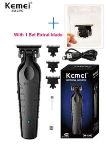 Kemei KM-2299 Hair Clipper, Equipped With Extra Blades, Cordless Hair Clipper, 0mm Gapless Trimmer, Professional Men's Hair Clipper, Electric Rechargeable Hair Clipper, Hair Clipper, Shaver - Black - View 13