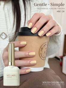 XEIJAYI Milk Bottle Beige Gel Polish, Silky & Pigmented For Gentle Matte To Shiny Finish, Effortless Daily Beauty For Nail Lovers, Salon Quality 15ml Soak Off UV/LED Polish, Perfect For Everyday Glamour & Gift - Màu vàng - Xem 2