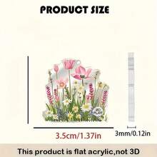 Elegant 2D flat tulip and daisy pendant earrings - floral jewelry, lightweight inspiration pendant, suitable for daily wear, parties, birthdays/holidays gifts - Un par - Ver 4