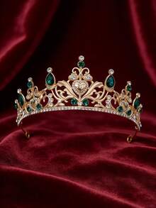 1pc Women's Wedding Headpiece And Crown, Crystal Queen Crown Silver Bridal Wedding Crown, Adult Princess Headdress For Birthday Party Dress