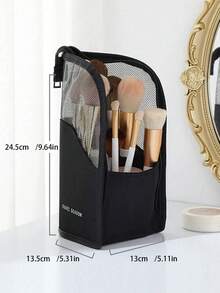 1 Stück rosa Makeup Pinsel Etui mit Reißverschluss, transparente PVC wasserdichte Reise Makeup Pinsel Halterung, tragbare Makeup Pinsel Tasche, professionelle Kosmetiktasche, Künstler Aufbewahrungstasche, Utensilien Aufstellbare faltbare Makeup Tasse für Zuhause, Geschenk, Urlaub, Reise, Makeup Zimmer Dekoration, Makeup Tasche, Reisenotwendigkeit - Verschiedenfarbig - Übersicht 8