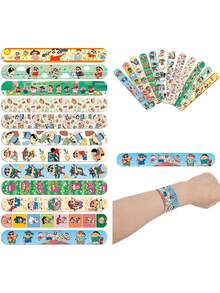 12/24pcs Cartoon Character Themed Snap Bracelets - Shin-Chan, Misae, Himawari, Hiroshi, Suitable For Birthday Party, Graduation Party, Decorations, Holiday Party, Small Gifts, Collectible Toys, DIY Set - Multicolor - View 3