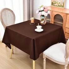 Square Tablecloth 52 X 52 Inch Washable Polyester Table Cloth Solid Chocolate Heavy Duty Fabric Table Cover Daily Use For Dining Home Kitchen Party Wedding,Chocolate52inchx52inchSquare - 巧克力色 52 英吋 x 52 英吋正方形 - 查看 2