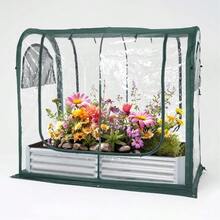 Portable Greenhouse Cover With Raised Garden Bed,Easy Set-Up 72.4" X36.6" X60.6" Gardening Flower House & Plant Sunshine Room For Protecting Plant From Cold Frost Birds & Insects - Default - View 5