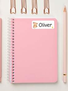 1/60/120/240pcs Customized Name Labels, Personalized Text Stickers, Cute Animal Pattern Waterproof Oil-Proof Transparent Labels, Perfect For Back To School, Lunch Boxes, Personal Items, Also Suitable For Tea Rooms, Home Gardens, Offices, Multi-Functional Decoration, Exquisite And Fashionable - Blue and White - View 4