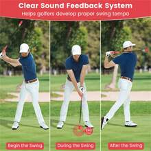 Portable Fiberglass Golf Swing Stick, Improve Grip & Shot Accuracy Golf Warm-Up Tool For Beginners & Pros-Red,• Clear Sound Feedback System: This Click Stick Golf Swing Trainer Features A Built-In Mechanism That Produces A Crisp "Click" The Moment Your Wrists Release At The Ideal Point, Offering Instant Audio Feedback For Golfers. • Instant Correction: Better Performance Is At Your Fingertips-Each Clear Click Indicates The Correct Release, Helping You Immediately Identify And Adjust Any Swing Flaws.  With Every Practice, You'll Gain A Deeper Understanding Of Wrist Timing And Improve Shot Accuracy For Lasting Results. - 紅色 - 查看 4