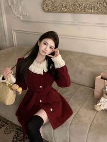 Women Overcoats - Đỏ - Xem 4