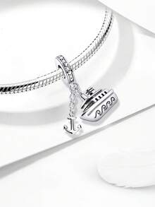 1颗925纯银埃菲尔铁塔吊坠珠，适合女士手链、手镯DIY饰品制作及日常配饰装饰。 - 串珠1 - 查看 7