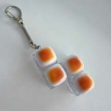 1pc Caramel Bread Shaped Keychain, Mechanical Keyboard Switch Tester, Keyring, Desktop Decor, Phone Charm, Creative Fidget Toy - Multicolor - View 5