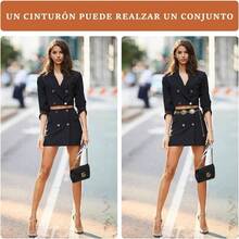 QICHEN 2 Piezas Cadena de Cintura de Metal, Cinto Vaquero Mujer, Cinturn de Cadena para Dama, 125cm, Adecuado para Decorar Todo Tipo de Ropa - Color oro 1 - Ver 7