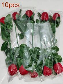 1pc/2pcs Red Rose Engagement Ring Box Romantic Valentine's Jewelry Box Accessories Gift Box With Artificial Rose - Red - View 11