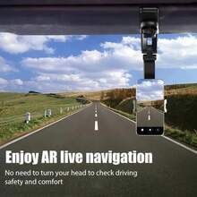 Giá đỡ điện thoại gắn trên tấm che nắng ô tô, có thể gập lại, kẹp điều chỉnh được với khả năng xoay 360°, tương thích với iPhone và Android. Món quà sinh nhật, quà tặng gia đình, bạn bè. Phụ kiện ô tô khi lái xe, chịu tải trọng lớn. - màu đen - Xem 4