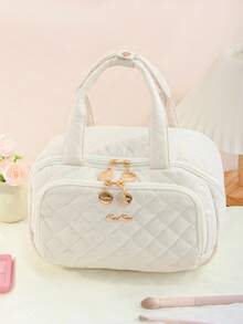 1 túi đựng mỹ phẩm cầm tay cao cấp màu trơn, túi trang điểm thời trang casual dung tích lớn có khóa kéo, đựng văn phòng phẩm du lịch, hộp mỹ phẩm thiết yếu cho kỳ nghỉ, đựng được tai nghe, sạc, son môi, mỹ phẩm, nước hoa, chăm sóc da, trang trí nhà cửa, phù hợp cho mẹ, y tá, sinh viên, móc khóa, quà tặng lễ - Nhiều màu - Xem 11