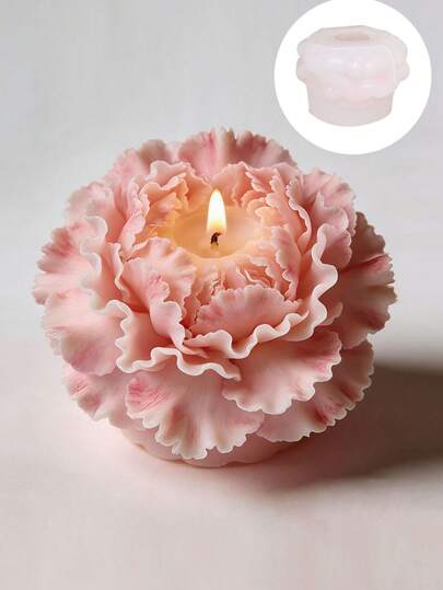 Resin Silicone Mold Peony And Rose Bud Bouquet Shape Candle Silicone Mold Mother's Day Gift Peony And Rose Flower Clusters Cylindrical Candle Silicone Mold Christmas And New Year Gift Flower Bundle Shape Concrete Cement Resin Gypsum Mold Craft Mold