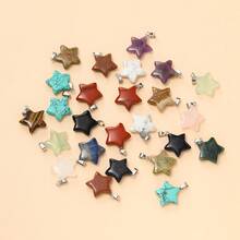 1Pc Natural Stone Five-Pointed Star Charm Pendant For DIY Valentine's Day Gift Jewelry Making Supplies - Natural Stone Five-pointed Star Pendant - View 4