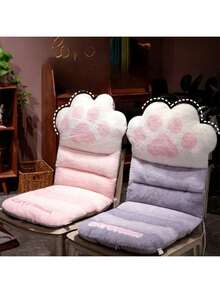 1个猫爪印防滑办公椅垫 - 柔软的薰衣草色和白色可爱设计，100% 聚丙烯材质，符合人体工学支撑，仅限手洗。适用于家庭办公室和客厅装饰，符合人体工学的办公椅，提升工作空间舒适度，趣味设计，舒适支撑，座椅支撑，追求舒适体验者的理想之选。 - 彩色 - 查看 6