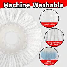 Mop Bucket Set With 360° Spin Mop And Bucket System 3 Microfiber Heads 61In Adjustable Handle For Shop Floor Cleaning - 1 - Xem 9