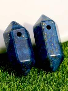 2件装彩色天然石六角柱吊坠DIY首饰制作配件 - 20*9mm 绿东陵玉&粉晶&紫水晶&白石英&红玛瑙&黄水晶&青金石&虎眼石，适合制作手链、项链和耳环 - 彩色 - 查看 16