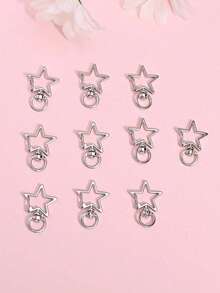 10pcs Minimalist Star Shaped Buckle Accessories, DIY Keychain Craft Supplies