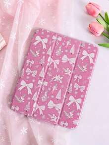 1 件装冬季雪花领结图案平板电脑保护套，适用于 iPad 10 代/11 代/10.2/10.5/Air4/Air5/10.9/Pro 11/Air 11 英寸 (M2)-2024/Pro 11 英寸 (M4)-2024/iPad Air 11 英寸 (M3) 2025/iPad (A16) 11 英寸第 11 代 2025、Mini 6/Mini 7/Air1/Air2/9.7、Tab A8 10.5 英寸 2022，包含笔槽、三折支架、磁吸式睡眠/唤醒功能，简约/创意/独特/趣味/可爱/小众设计 - 彩色 - 查看 4