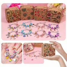 136pcs/68pcs 4-Set DIY Bracelet Beads Kit, Includes Unicorn & Mermaid Crafts, 60pcs Accessories, 3pcs Bracelets & 3pcs Necklace Strings, 1 Storage Box & 1 Gift Box, Vintage Gift Box Suitable For Birthday, Ramadan, New Year, Valentine's Day Gifts For Friends - Multicolor - View 2