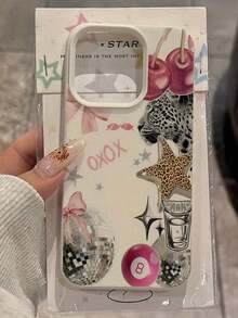 1pc Metal Frame Transparent Personalized Lips English Beauty Puzzle Collage Pattern Phone Case, Suitable For IPhone 16 Pro Max, 17/16/15/14 Plus, 13/12/11, Air - Kiểu 5 (1 chiếc) - Xem 10