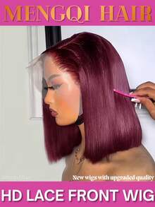 180 Density Burgundy #99J Color Straight Lace Front Wig Human Blended Hair 5x5 Pre-Pulled With Baby Hair 180% Density Lace Close Up Human Hair Wig Women 13X4 Upgraded HD Lace Front Wig Straight Lace Front Wig Human Blended Hair 13x6 Glueless Wear & Go Wigs Human Hair Pre Plucked 28 Inch