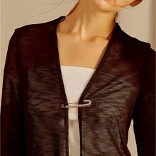 Waist-Shaping Pants And Skirts With Adjustable Waist, Safety Pins For Women'S Clothing, Cardigan Sweaters With Anti-Exposure Fasteners And Fixed Brooches. - 2件金色 - 查看 11
