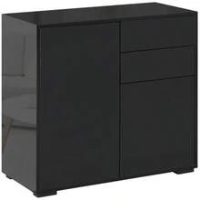 HOMCOM Black Sideboard With 2 Drawers And 2 Doors, Anti-Tip System, Ideal For The Living Room Or Bedroom (117 X 36 X 74 Cm). - Black - View 1