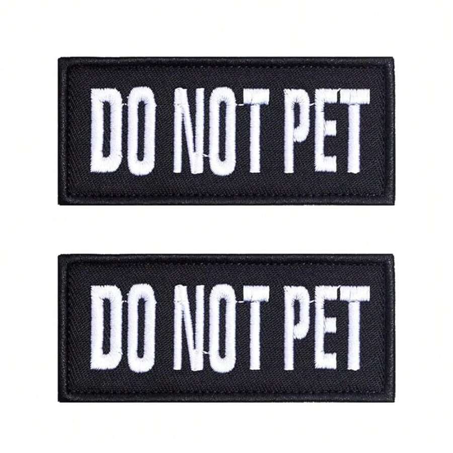 2 PCS Patches With Removable Tactical Hook Loop Embroidered In Training Patch Do Not Pet WorFKing Dog Patch For Vest Harnesses Collars Leashes,DoNotPet2PCS - DoNotPet2PCS - View 1