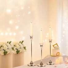 Conjunto de 3 castiçais cônicos em latão dourado/preto, estilo vintage moderno, perfeitos para decoração de mesa, lareira, casamentos, festas, inaugurações de casa, aniversários, formaturas, ambientes aconchegantes, mesas de jantar, Dia das Mães, encontros, jantares requintados e decoração de casamentos.