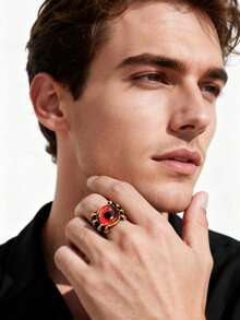 三色可选男女通用恶魔之眼戒指,尺码 8-12,男士嘻哈风 - 百搭酷炫夜店摇滚戒指 - 情人节送男友礼物 - 不锈钢材质 - 适合学生和青少年 - 日常佩戴及特殊场合 - 音乐爱好者和潮流引领者的完美礼物 - 男生戒指 - 查看 5