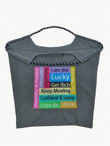 New Stylish Letter Embroidered Large Capacity Shopping Bag, Women's Fashion Versatile Shoulder Tote Bag - Multicolor - View 7