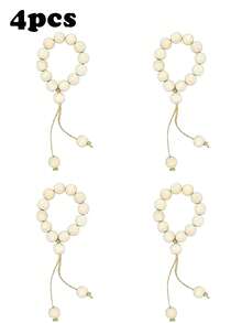 2-30个天然手工编织黄麻绳和木珠餐巾环，适用于节日、派对、生日、婚礼和正式晚宴 - 彩色 - 查看 11