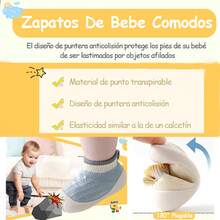 TendenciaZapatos Calcetín Para Bebe Antideslizantes De Silicona Suave Azul Y Verde 12.5 Mx Material Antideslizante TpeCalidad premium - 1 - Ver 3