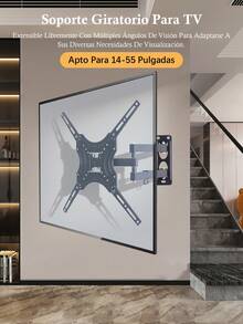 Soporte de pared PARA 14"- 55" ~para monitor de TV de movimiento completo con giro suave, inclinación y extensión, para la mayoría de televisores y monitores de visualización plana - Apto para 14-55 pulgadas - Ver 12