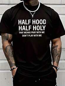 You Play With Me And Pray Together.Printed T-Shirt, 1 Piece,% Cotton, Casual Men's T-Shirt In Season, T-Shirt With Round Neck And Cotton Short Sleeve, Christmas Gift.2025 - 黑色 - 查看 14