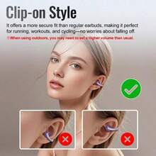 Auriculares inalámbricos M100 con clip, de uso dual para música y conversación, modelo deportivo inteligente con pendiente decorativa, disponible en varios colores - Auriculares negros + accesorios Butterdrop - Ver 7